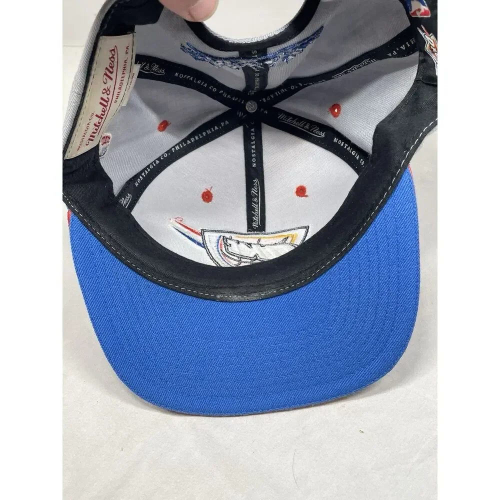 Oklahoma City OKC NBA Hat Mitchell & Ness Snap back Cap Gray Blue Men